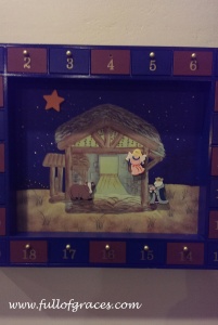 The truth is I came upon this Advent calendar in a shop in Charleston, SC, mere seconds before Lesley. Whew.  